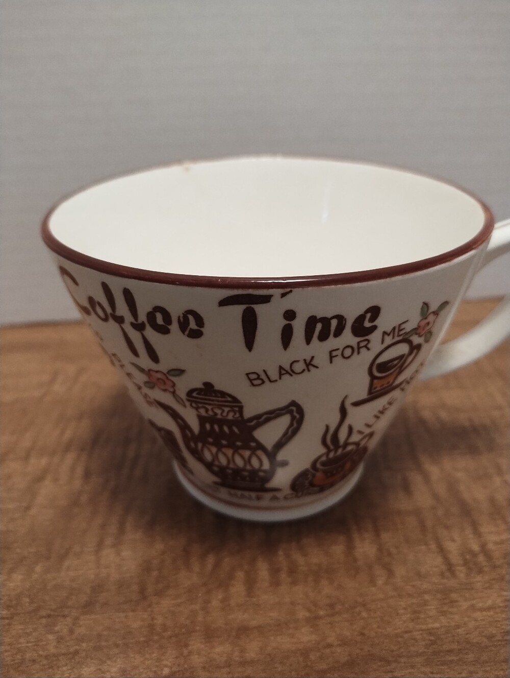 Vintage Tilso Coffee Time Ceramic Mug - Brown & Cream